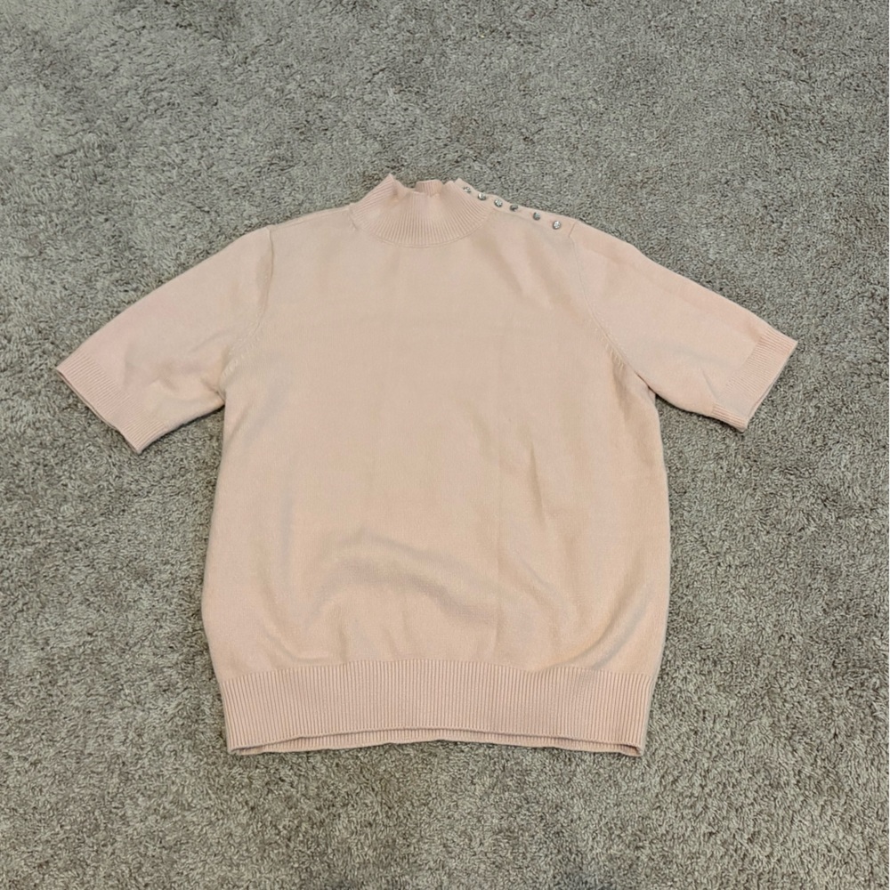 Ann Taylor Medium Light Pink SS Turtleneck Sweater LIKE NEW